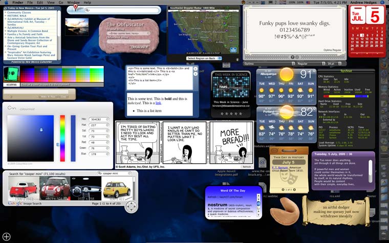 mac dashboard widgets desktop